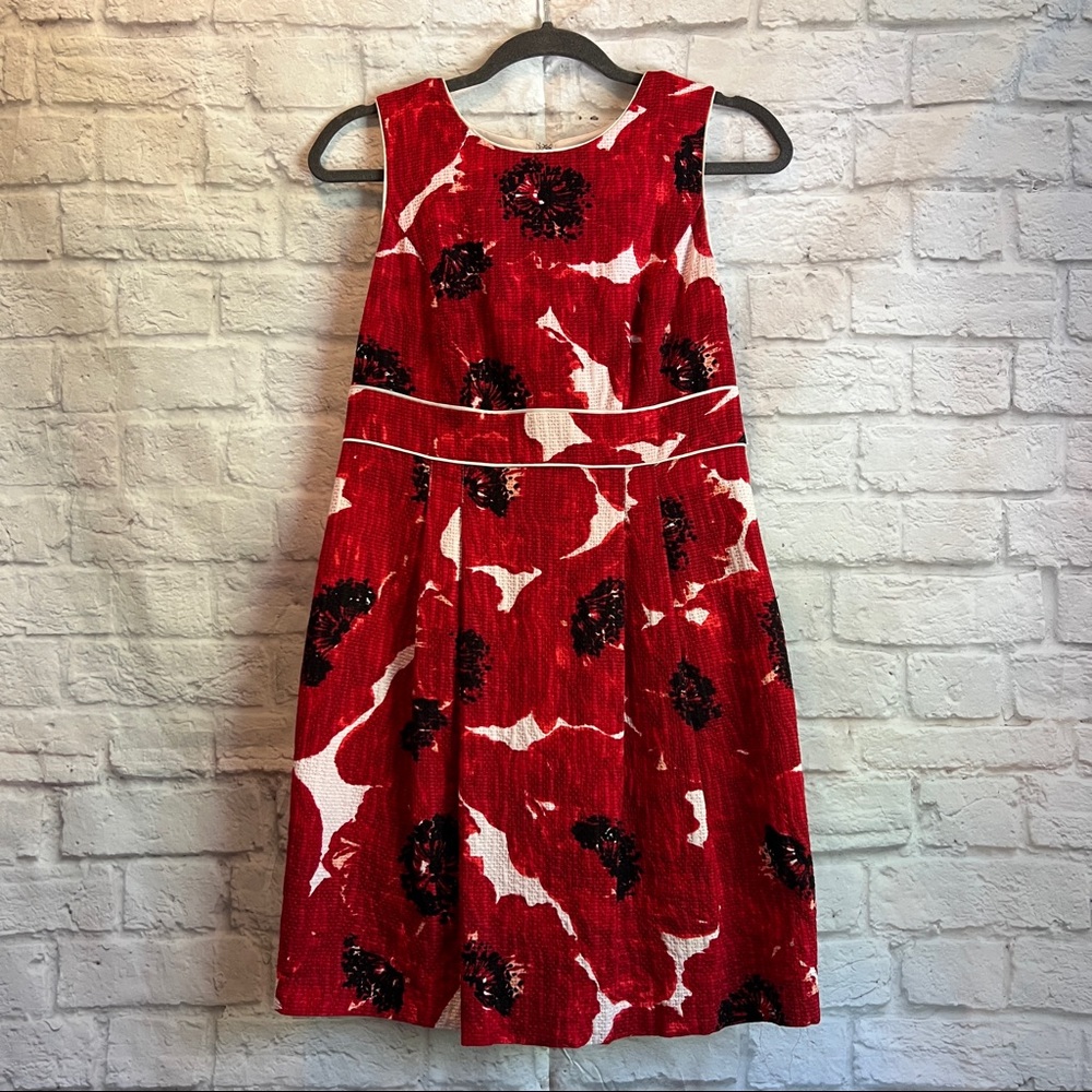 Ann Taylor Poppy Fit-and-Flare Cotton Dress - Size 4 Petite